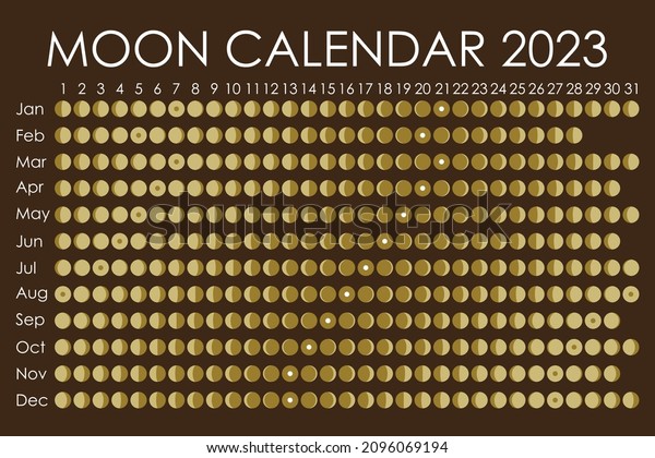2023 Moon calendar. Astrological calendar\
design. planner. Place for stickers. Month cycle planner mockup.\
Isolated color\
background.