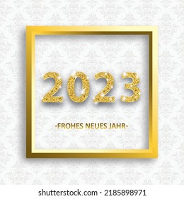 Wallpaper 2023 Neues Jahr für Golden Frame Ornaments