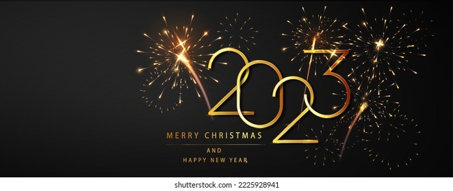 2023 New Year Abstract background with fireworks . For Calendar, poster design