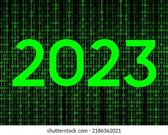2023 Tema de matriz de textura binaria de fondo de año nuevo