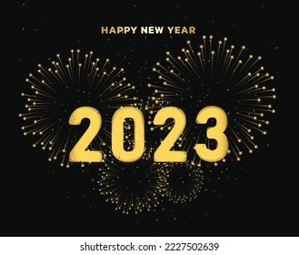 2023 New Year  background and fireworks vector design