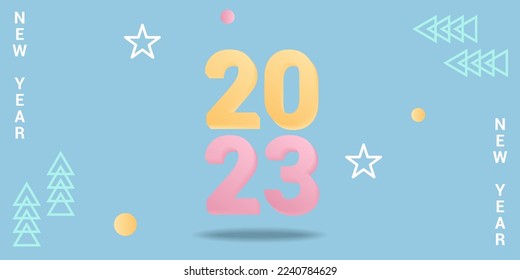 2023 new year background with pastel color