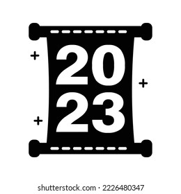 2023 new year black color icon