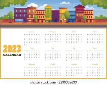 2023 new year calendar background vector design style