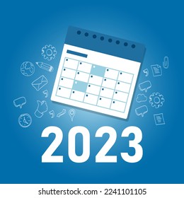 2023 new year calendar date target corporate new resolution icons