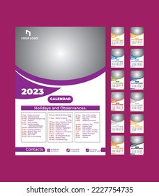 2023 new year calendar template