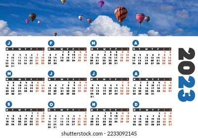 2023 new year calendar template in modern style vector 