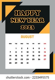 2023 new year calendar template design