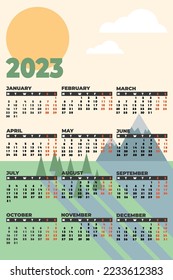 2023 new year calendar template in modern style vector 