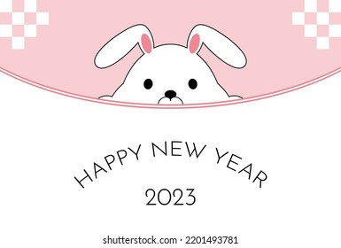 2023 new year card design 
zodiac sign rabbit