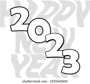 2023 New Year Concept Black White Stock Vector (Royalty Free ...