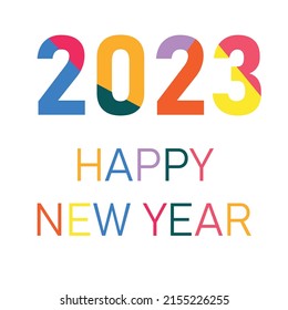 2023 new year concept. Happy 2023 New Year. Minimalistic for branding, banner, cover, card.