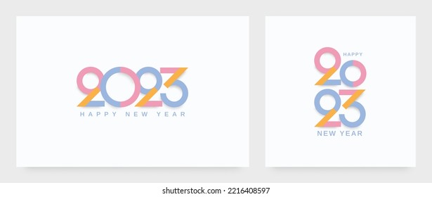 2023 new year. Creative concept of 2023 new year with trendy and modern design for card, banner, template, poster, flyer, cover and media post
