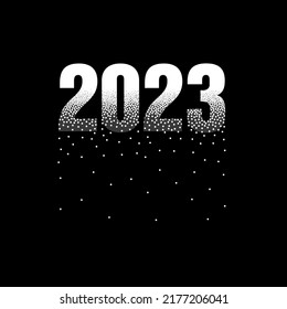 2023 new year. Design for cards, package, t shirts, banners, showcase, posters, borders, header, concert, animation