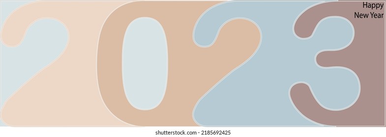 2023 new year design template with typography logo. minimalistic modern background 
