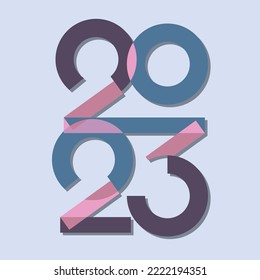 2023 new year design template with typography logo. minimalistic modern background for cover, banner and card