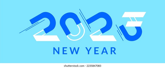  Plantilla de diseño de año nuevo 2023 con logotipo tipográfico. fondo moderno minimalista para portada, pancarta y tarjeta 