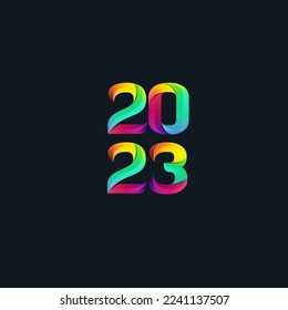 2023 new year design template with typography logo vector.