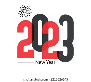 Diseño de Año Nuevo 2023.Vector de diseño de texto.Tarjeta de felicitación 