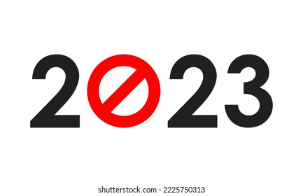 2023 new year forbidden sign banner