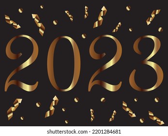 2023. New year. Golden numbers. High quality vector illustration.