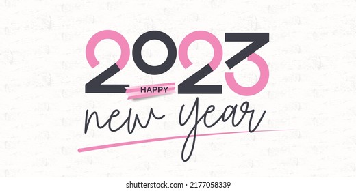 2023 new year. Greeting of 2023 new year for card, banner, media post template and calendar