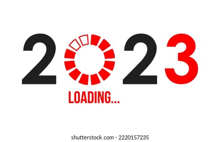 2023 new year loading round progress bar, vector illustration