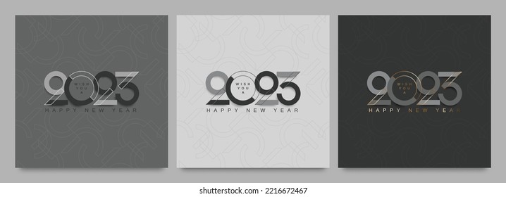 2023 new year with modern typeface. 2023 Luxury design background for greeting card, flyer, poster, banner and post media template