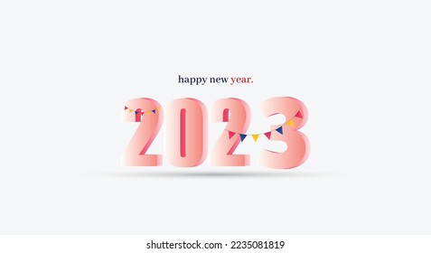 2023 new year. 2023 New Year numbers with gradient colorful banner. 2023 Happy New Year logo text design for cover photo. Number design template. Greeting banner template. Happy New Year cover.