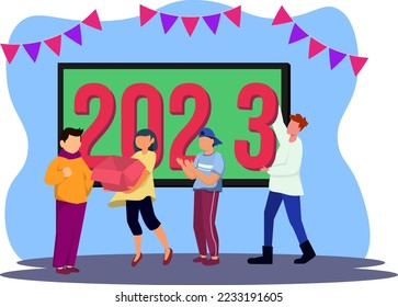 2023 New Year Party Activity Flat Design