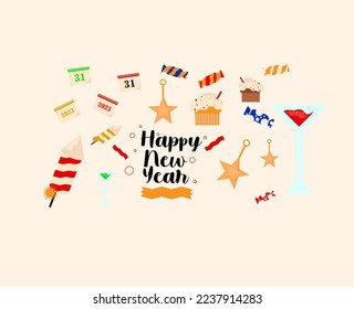
2023 new year party element icon graphic design