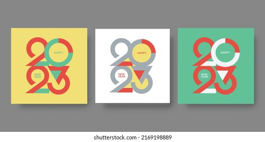 2023 new year square template design