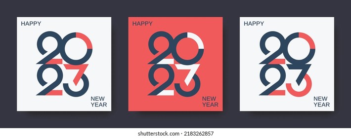 2023 new year trendy logo design template. Modern design style for new year greeting or celebration