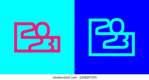 2023 new year typography design, logo design, unit design