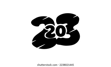 Ilustración vectorial de diseño de texto con logotipo único de Año Nuevo 2023. plantilla de diseño de iconos de número 2023 con estilo de moda. Recursos gráficos editables para muchos fines. 