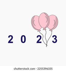 Plantilla de diseño de vectores de Año Nuevo 2023