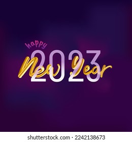 2023 New Year Wish Typography Vector 3D illustration