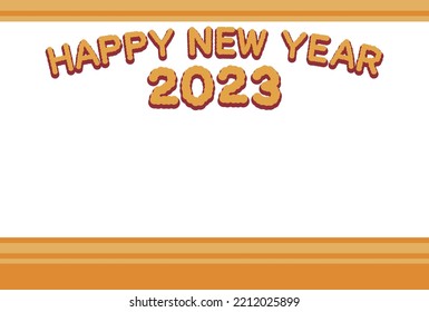 2023 New Year's card background material of simple Happy New Year characters