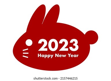 2023 New Year's card. Year of the Rabbit. Vector illustration. Icon, logo, banner. Simple design.