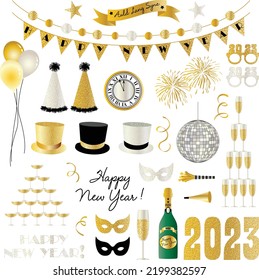 2023 New Years Eve clipart vector illustrations