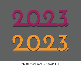 2023 number on black and white background. 2023 logo text design. Design template Celebration typography poster, banner or greeting card for Happy new year. Vector eps 10 free download. 