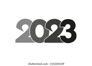 2023 number on white background. Logo text design. Vector illustration for website, social media, commercial, poster, calendar , banner or greeting card for Happy new year.