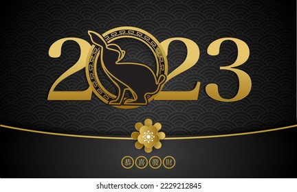 2023 Number year of rabbit chinese new year luxury illustration