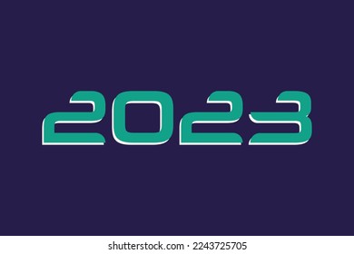 2023 Numeric calendar year text typography vector design. Happy New Year 2023. Vision 2023 conceptual typography poster, and t-shirt design. 