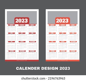 Diseño de calendario de una página en 2023