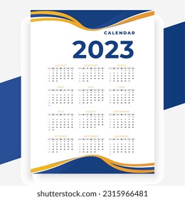  2023 paper modern calendar layout in printable style