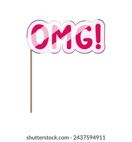 2023 photo booth prop cartoon. carnaval birthday, hair party, funny congratulation 2023 photo booth prop sign. isolated symbol vector illustration