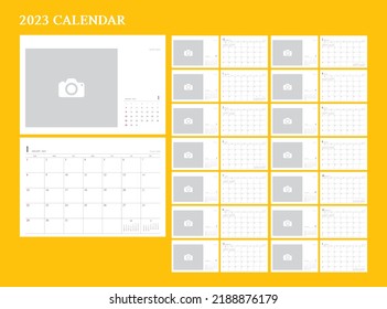 2023 photo calendar template design(Including December of the previous year and January of the following year)