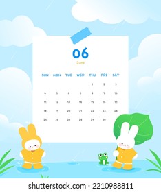 2023 Rabbit Calendar Illustration Set