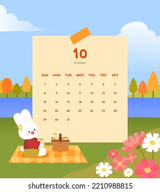 2023 Rabbit Calendar Illustration Set